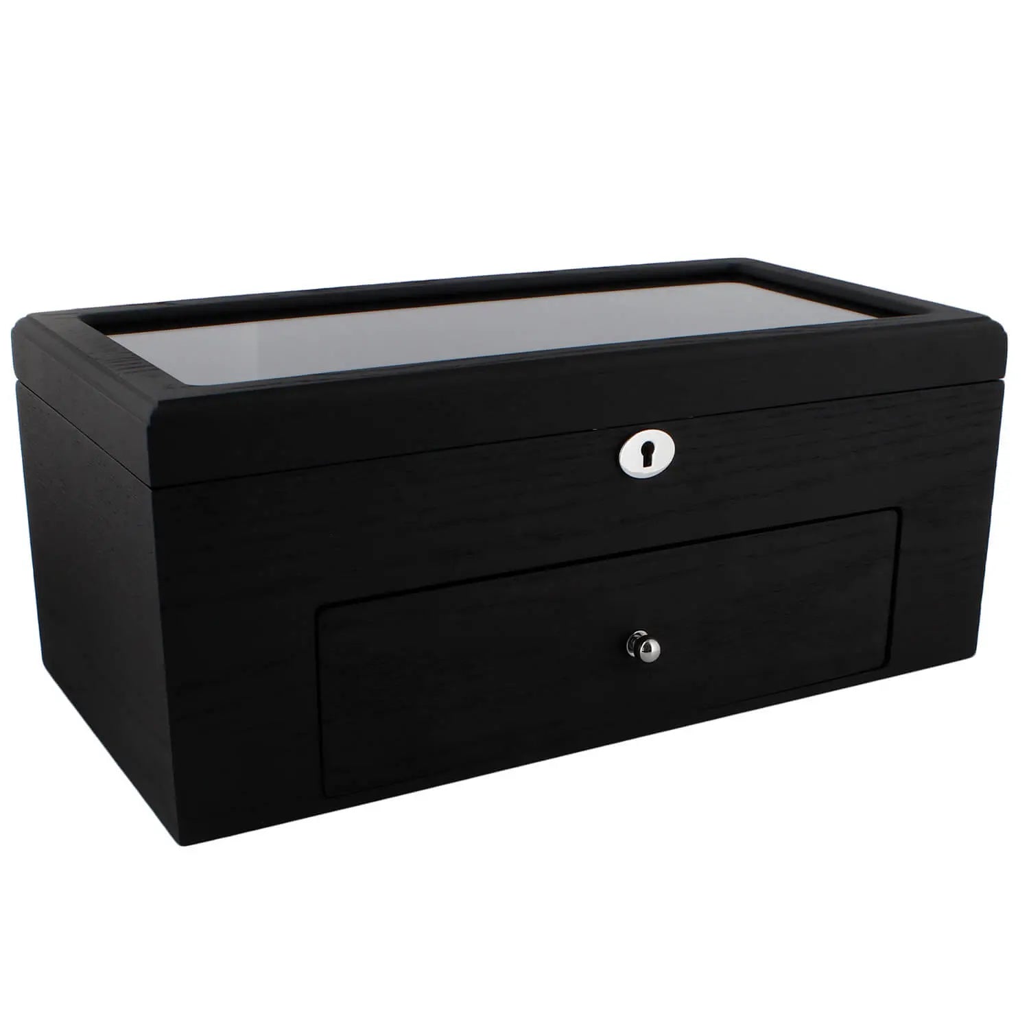 22 Watch Box Premium Qualitry Black Oak Veneer with Drawer by Tempus Luxury