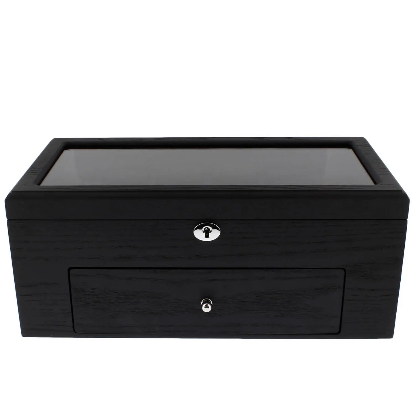 22 Watch Box Premium Qualitry Black Oak Veneer with Drawer by Tempus Luxury