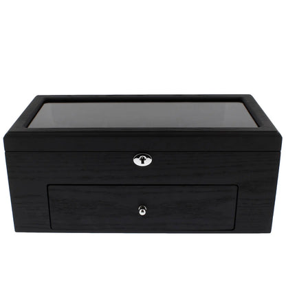 22 Watch Box Premium Qualitry Black Oak Veneer with Drawer by Tempus Luxury