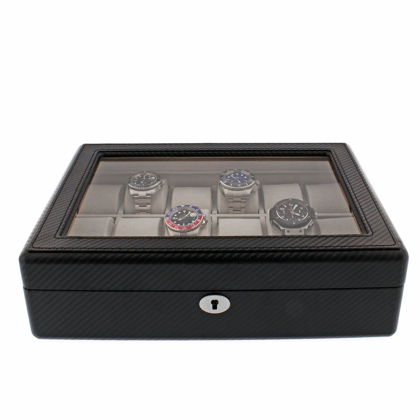 Carbon Fibre Leather Watch Box Premium Quality 18 Watches by Tempus