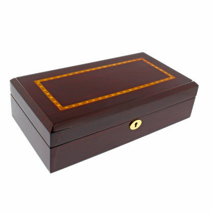 Premium 12 Watch Box in Cherry Wood Piano Gloss Finish with Luxury Lining