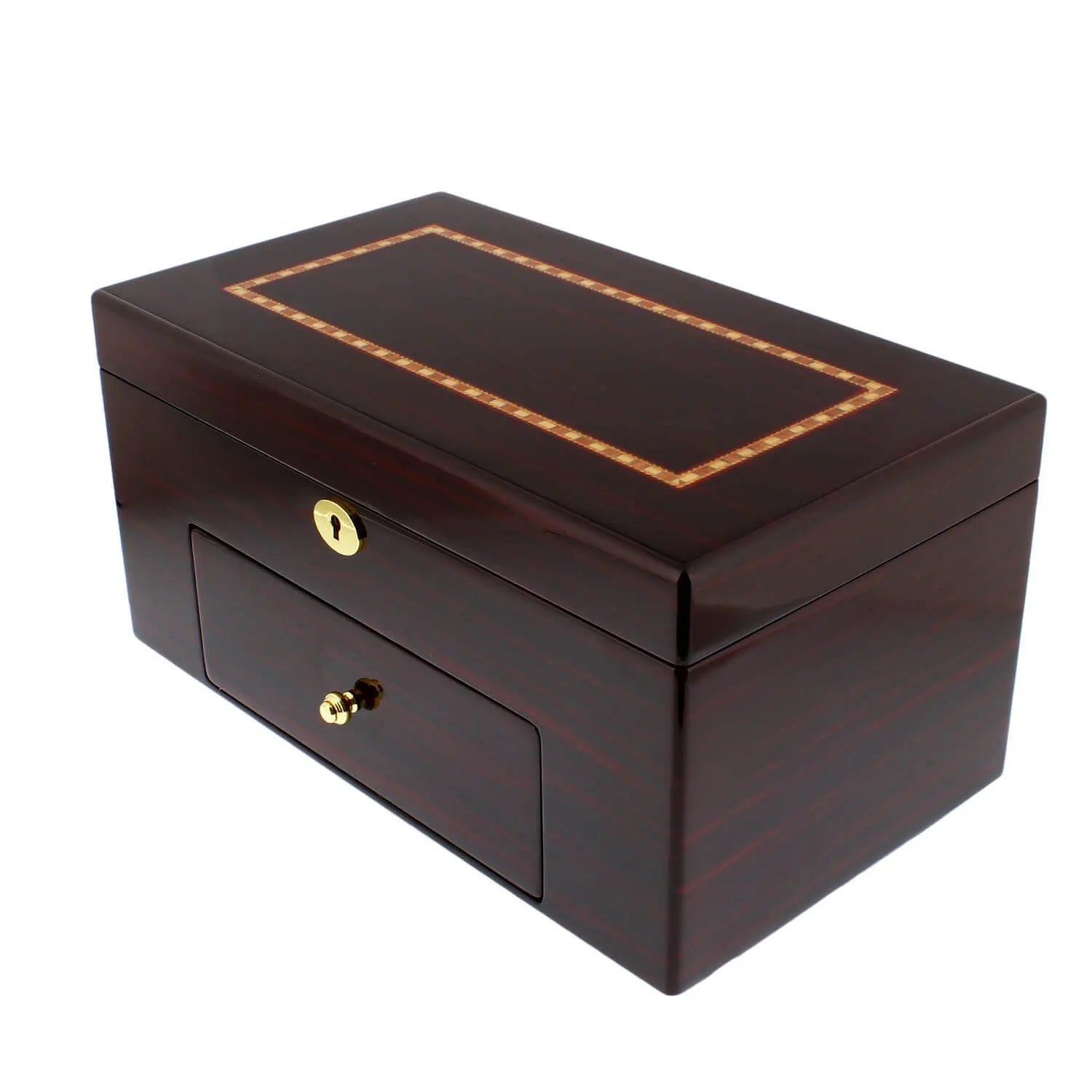 Premium 20 Watch Box in Cherry Wood Piano Gloss Finish with Luxury Lining