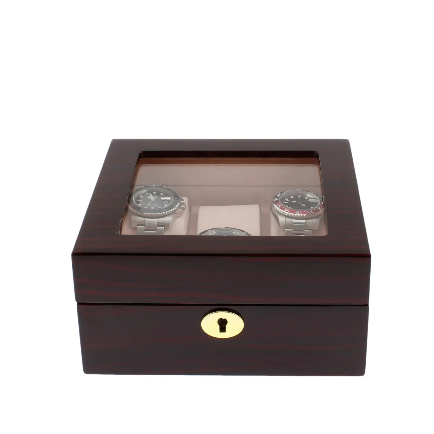 Premium 6 Watch Box in Cherry Wood Piano Gloss Finish with Luxury Lining