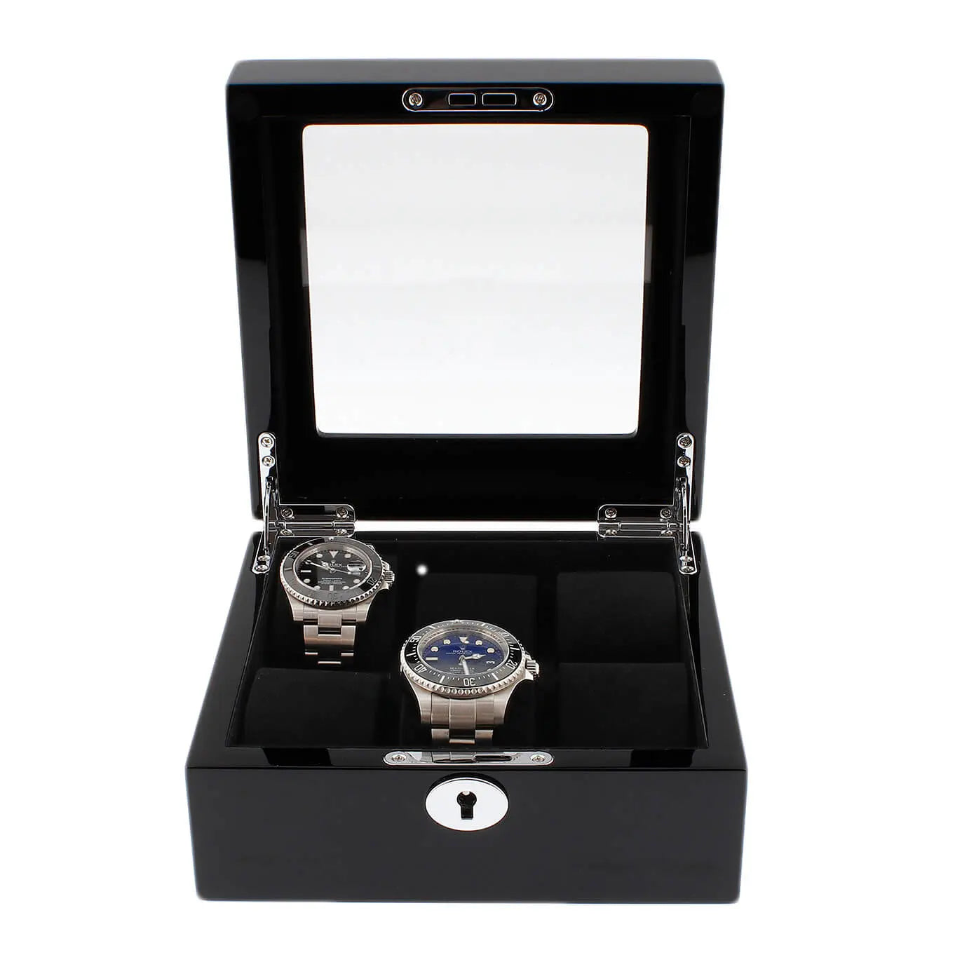 Premium 6 Watch Box in Piano Black Gloss Finish with Black Luxury Lining