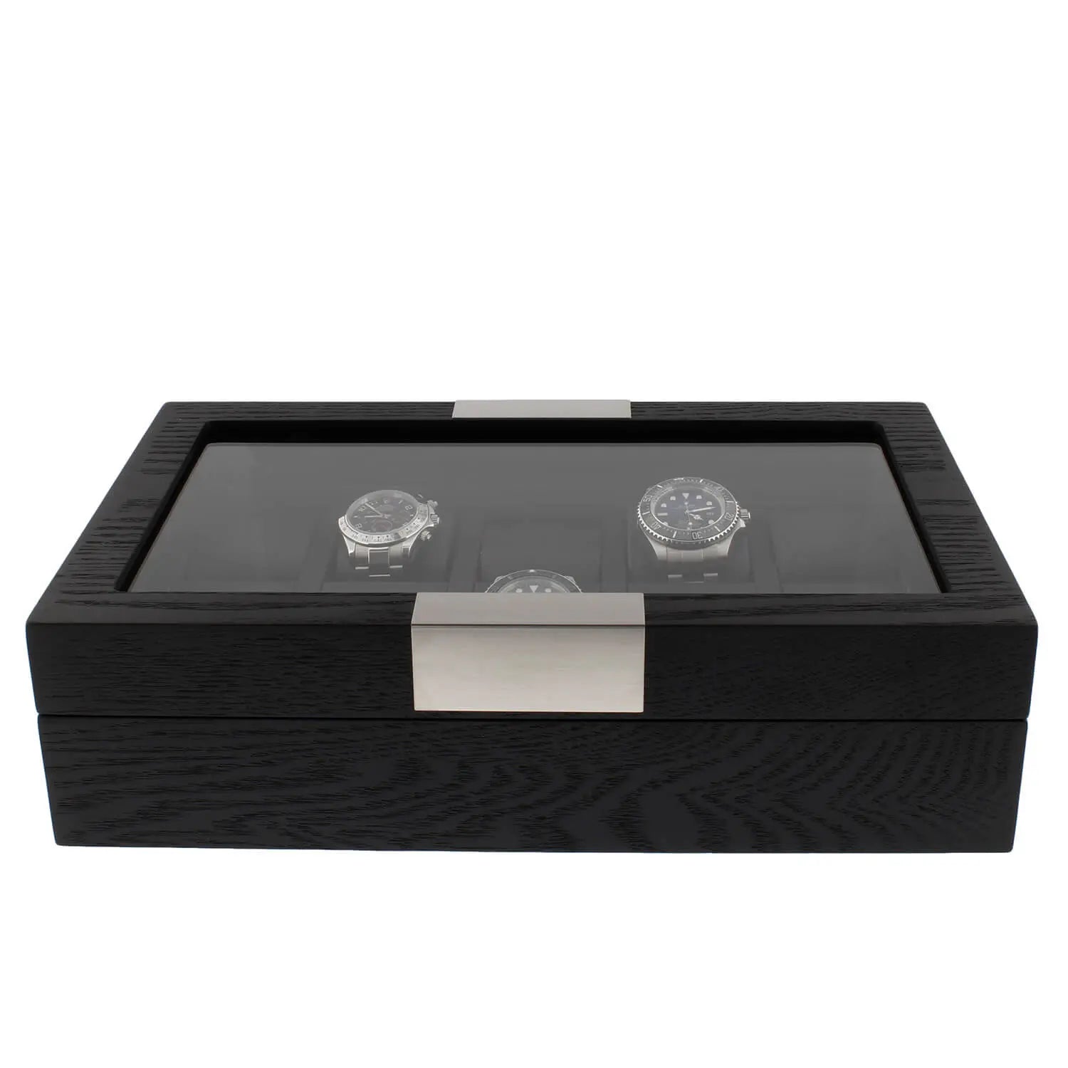 Premium Black Oak Veneer 10 Watch Box by Tempus Luxury