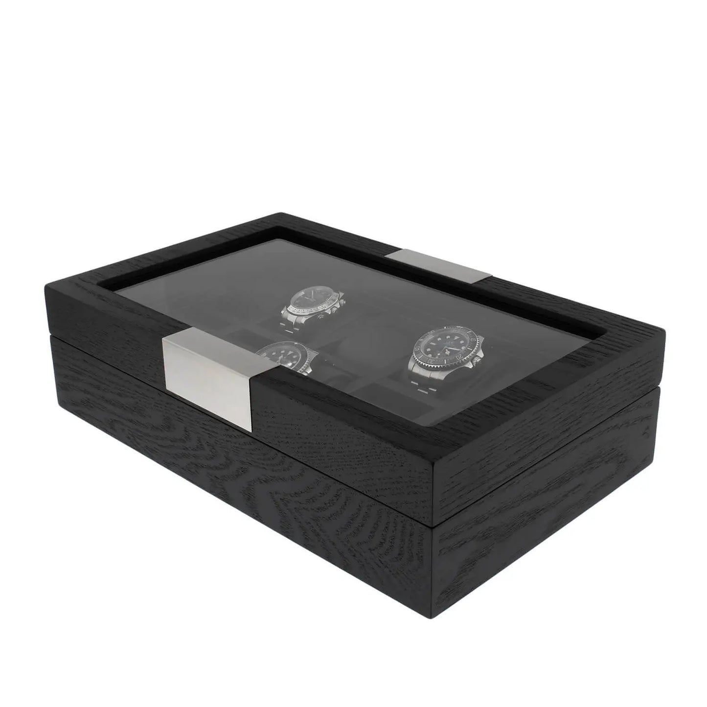 Premium Black Oak Veneer 10 Watch Box by Tempus Luxury