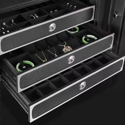 Watch Winder Safe for 8 Watches Insurance Rated with Extra Storage by Tempus