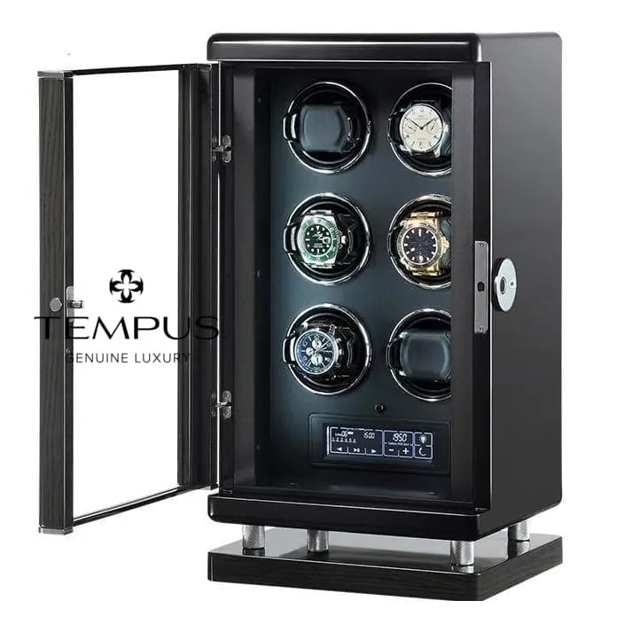 6 Watch Winder for Automatic Watches with BioMetric Technology by Tempus