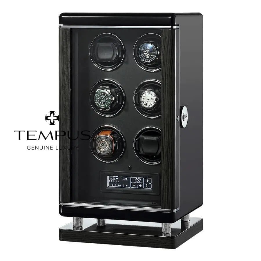 6 Watch Winder for Automatic Watches with BioMetric Technology by Tempus